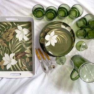 Acrylic Outdoor Patio Dinnerware Set for 8